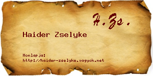 Haider Zselyke névjegykártya